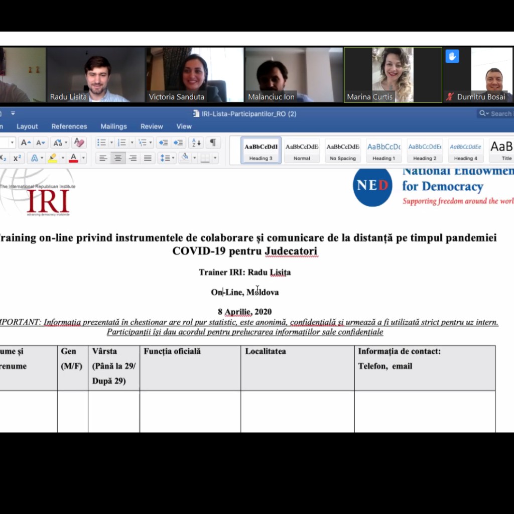 Training on-line privind instrumentele de colaborare și comunicare de la distanță pe timpul pandemiei COVID-19
